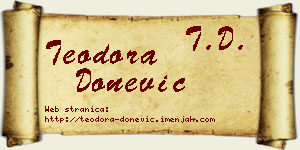 Teodora Donević vizit kartica